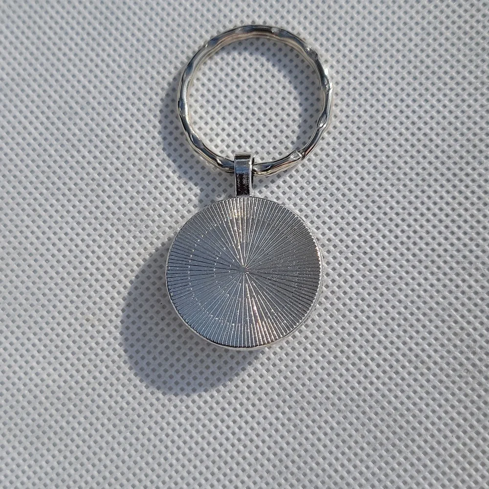 Butterflies Remembrance Keychain Silver Blue Orange – Domed Charm + Bag Ring New